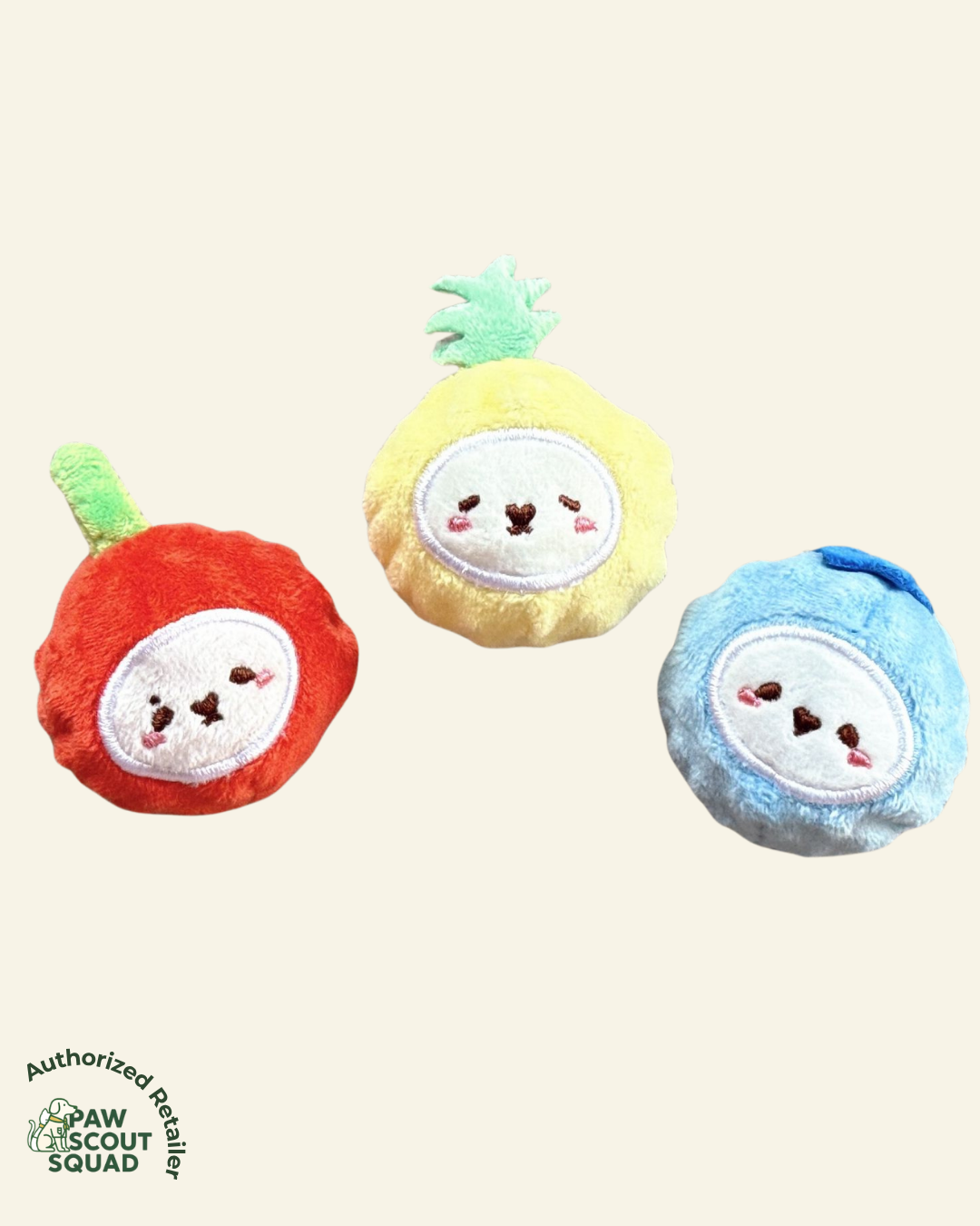 Cotties & Co Pet Toy Bouncy Squeaky Ball Fruit Party