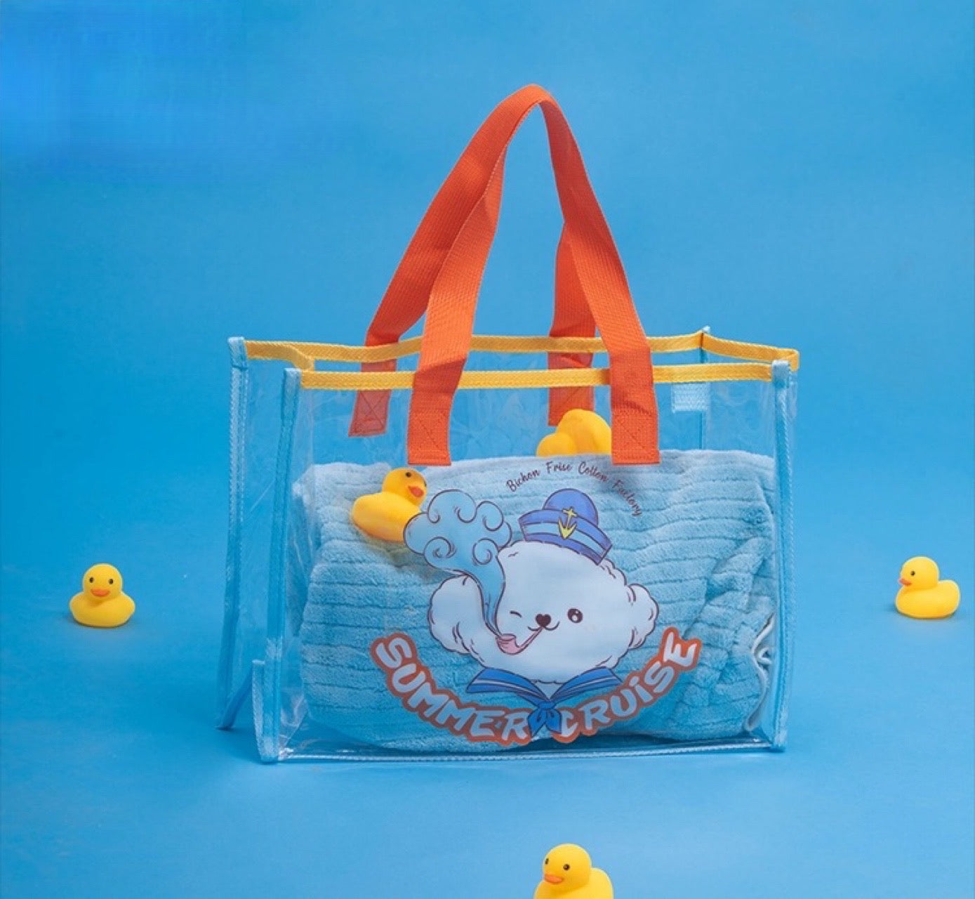 Cotties&Co Pet Waterproof PVC Beach Tote Bag Old Captain