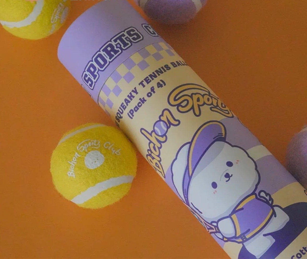 Cotties Mart Pet Toy Mini Tennis Balls (Pack of 4)