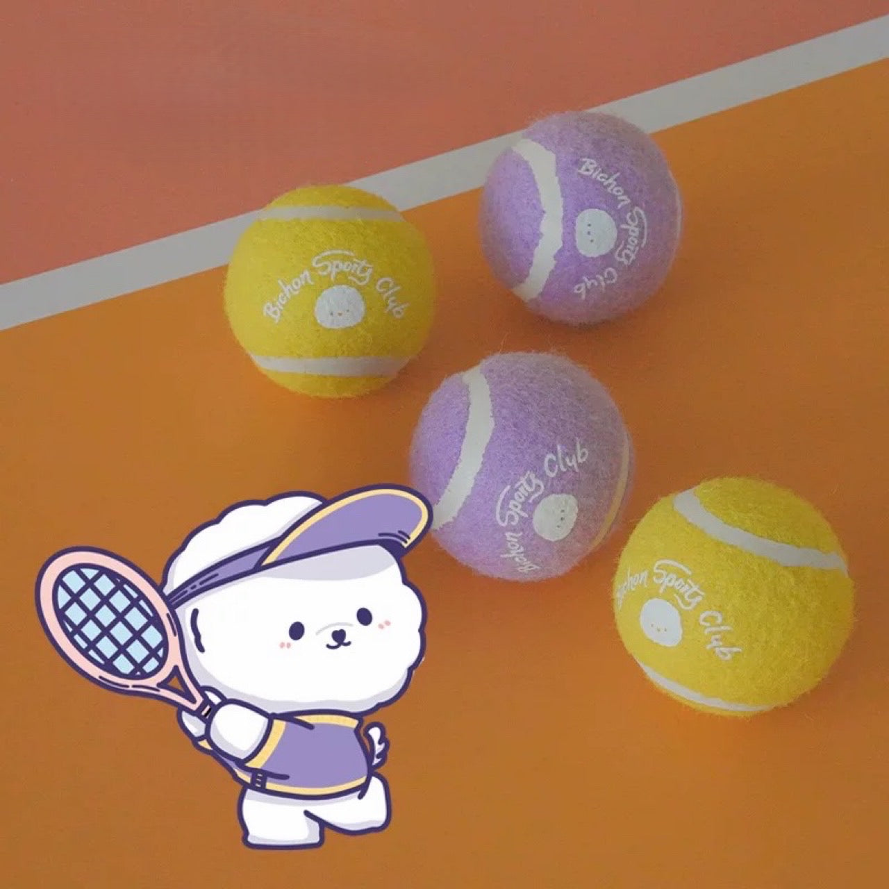 Cotties Mart Pet Toy Mini Tennis Balls (Pack of 4)