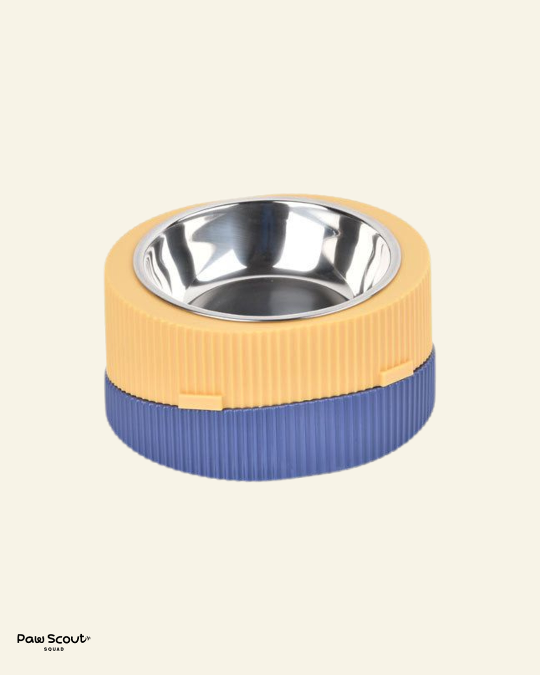 PAWSS 2 in 1 Single Pet Feeder (Blue/Yellow)