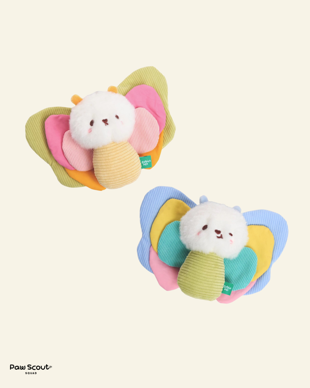 Cotties & Co Butterfly Pup Crinkle & Squeaker Toy
