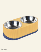 PAWSS 2 in 1 Duo Pet Feeder (Blue/Yellow)