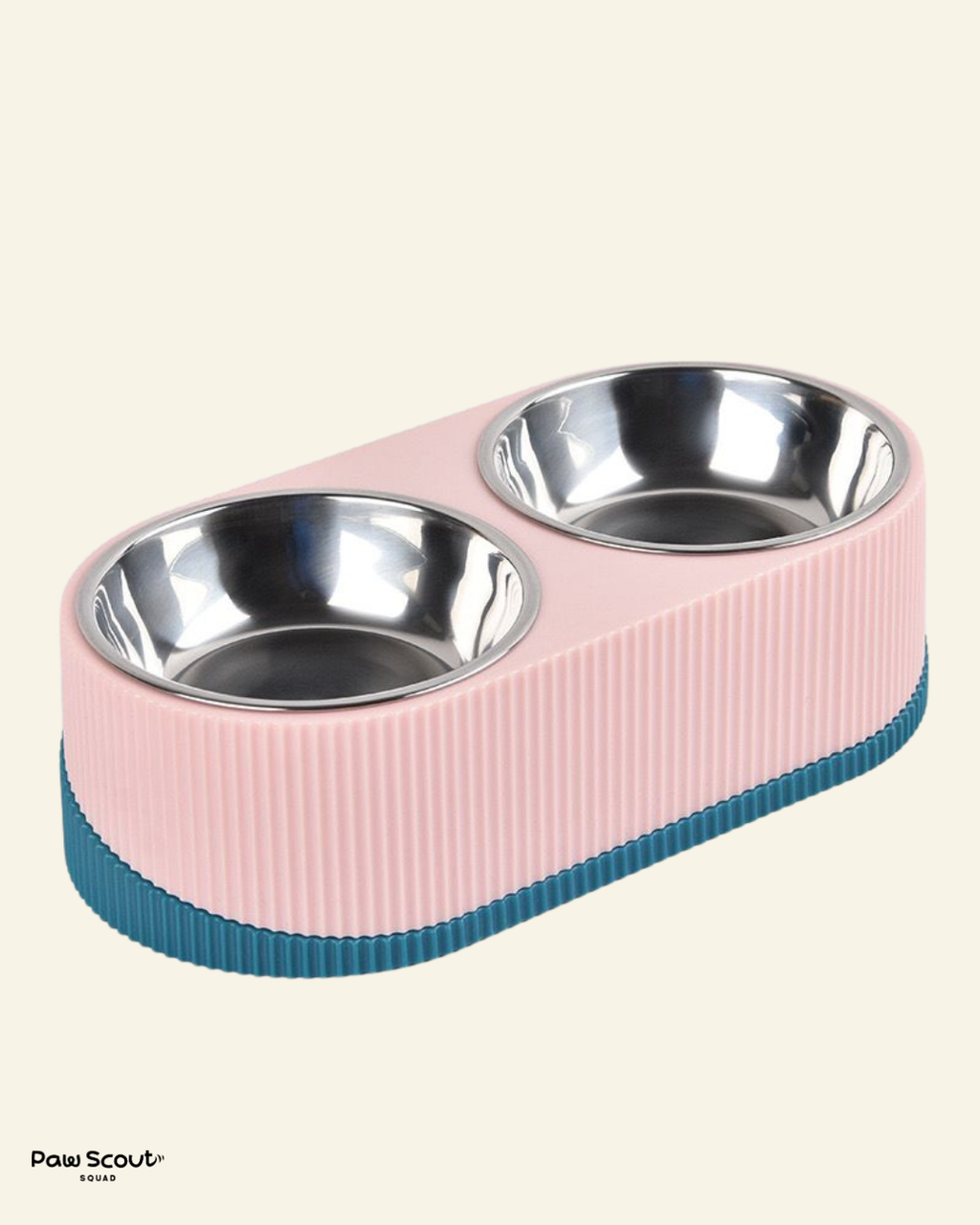 PAWSS 2 in 1 Duo Pet Feeder (Pink/Green)