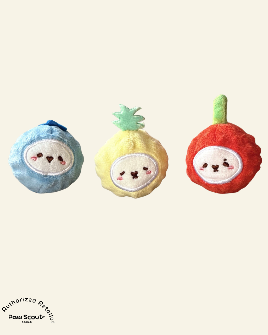 Cotties & Co Pet Toy Bouncy Squeaky Ball Fruit Party