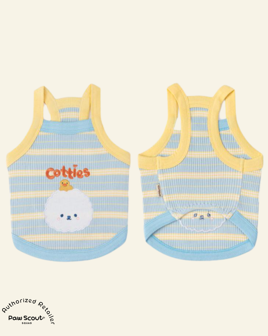 Cotties & Co Summer Striped Tank Top (Sea Salt Cheese)