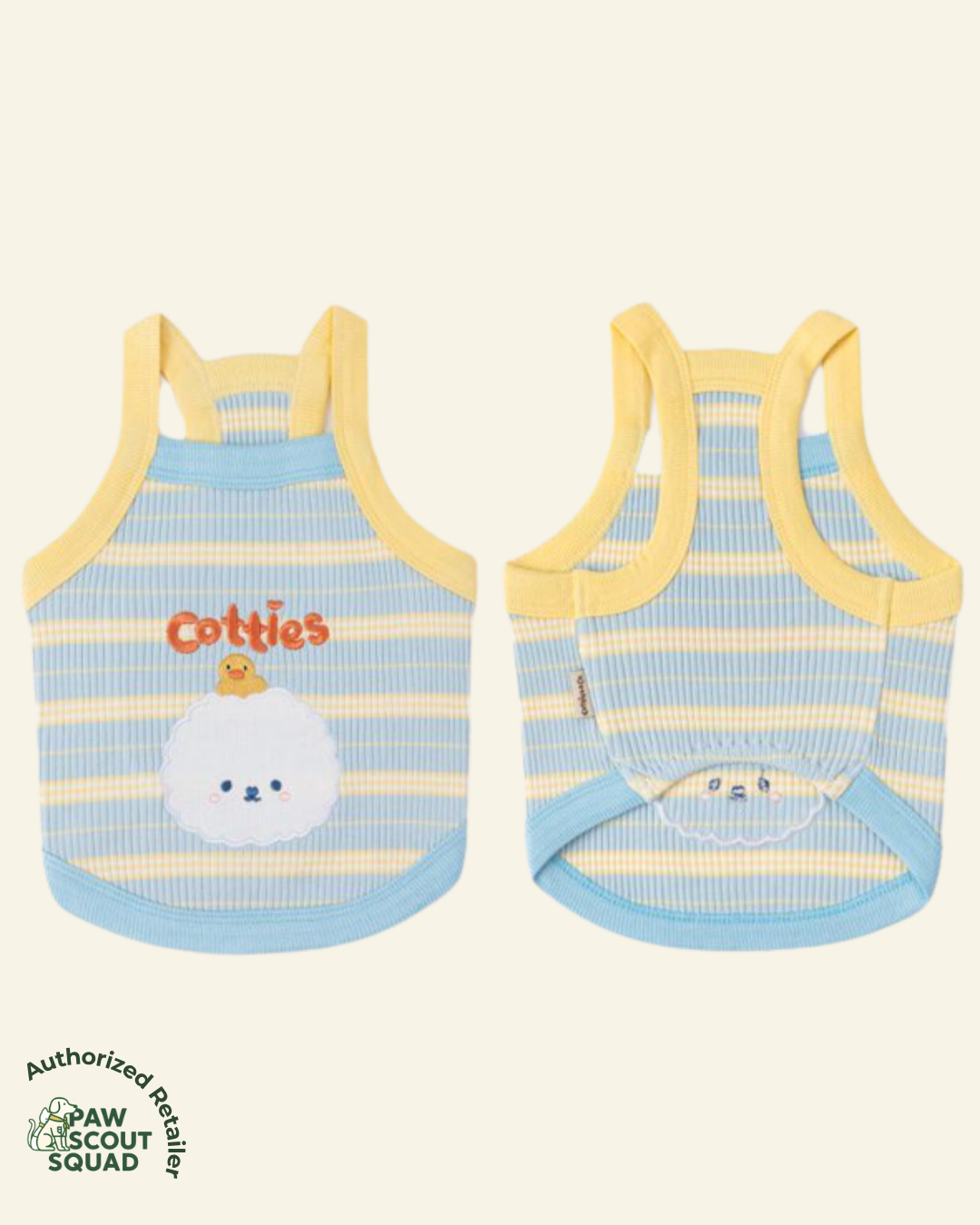 Cotties & Co Summer Striped Tank Top (Sea Salt Cheese)