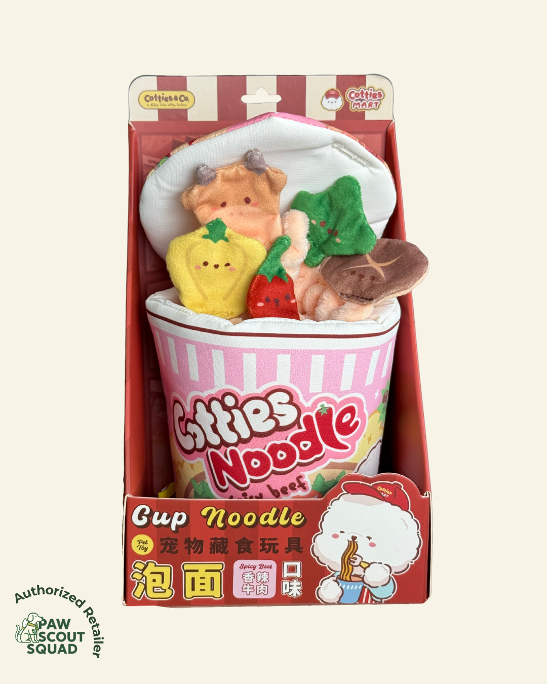 Cotties & Co Pet Toy Spicy Beef Cup Noodle